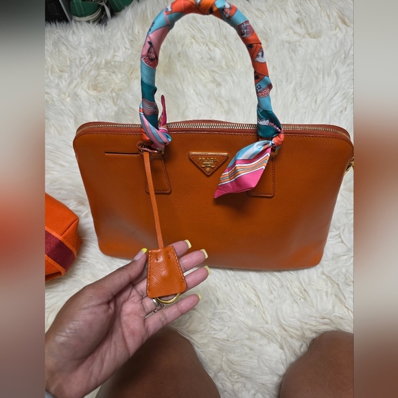 Prada Orange Leather Women's Hand Bag - Picture 8 of 16